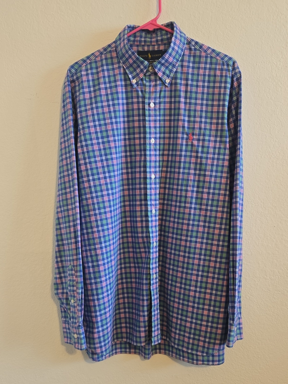 Polo Ralph Lauren Plaid Button-Down Shirt - Blue - Large